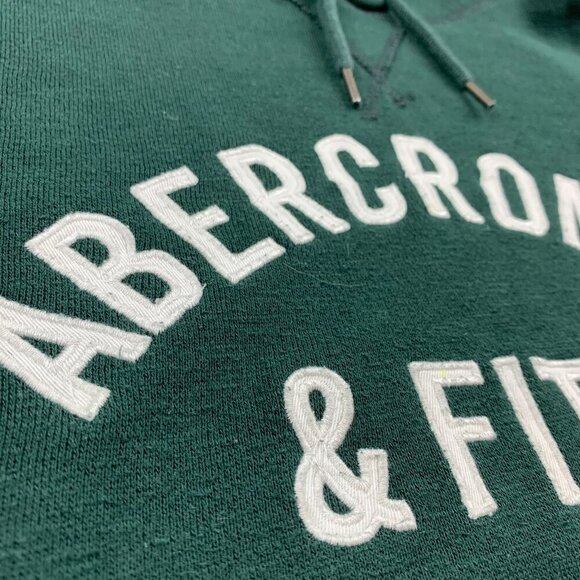 Vintage Abercrombie & Fitch Mens Sweater Medium Green Hoodie Long Sleeve Y2K - Picture 3 of 8